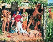 William Holman Hunt A Converted British Family Sheltering a Christian Missionary from the Persecution of the Druids, a scene of persecution by druids in ancient Britain p oil painting on canvas